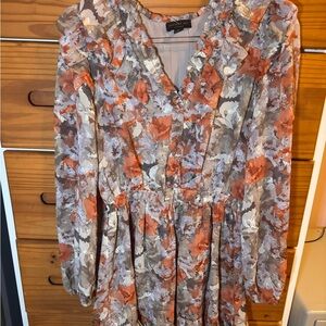 Current Air Autumn Floral Long Sleeve Dress